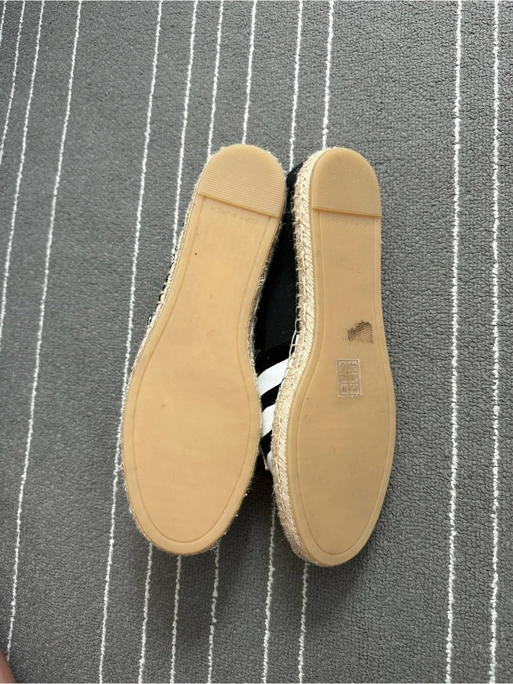 Tory Burch Double T Espadrille Canvas Flats